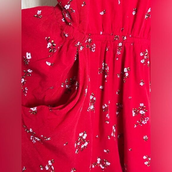 H&M red floral romper size 0 - Picture 3 of 6